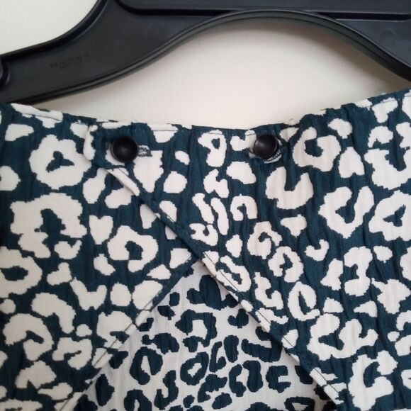 Zara Basic Women's Leopard Peplum Top Sleeveless Green Size XS - Picture 7 of 8